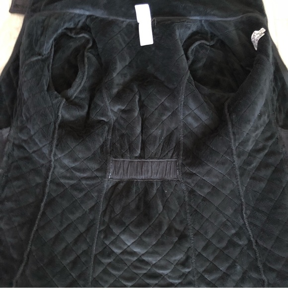 North Face Quilted Fleece Lined Zip Up Jacket Coat Black M - Picture 6 of 8